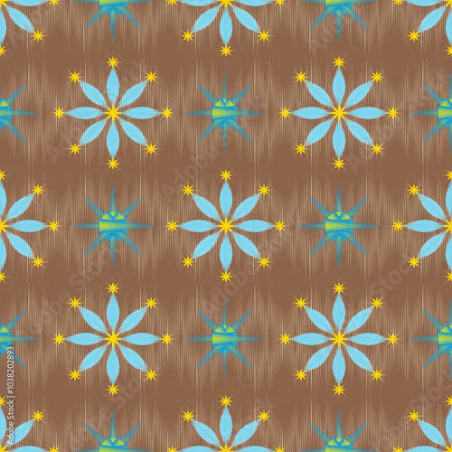 seamless Ikat flora pattern design for fabric curtain wallpaper mattresses carpet floor bed sheet bolster pillow blanket ceramic tile background wrapping ornament