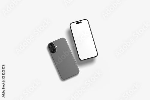 Realistic smartphone mockup. Mobile phone with isolated on white background. 