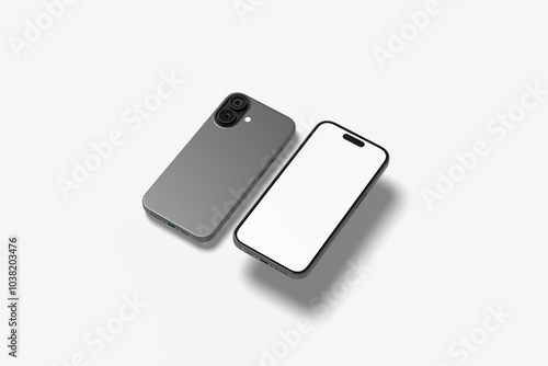 Realistic smartphone mockup. Mobile phone with isolated on white background. 