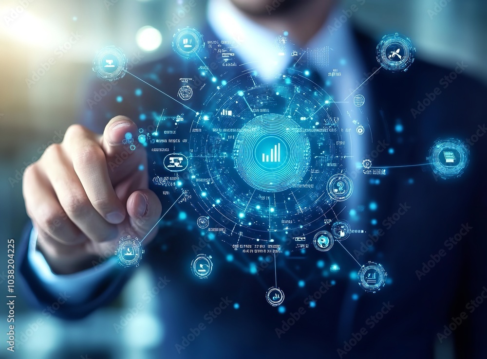 Photo of a Businessman Touching a Digital Icon with Artificial Intelligence
Photo of a Businessman Touching a Digital Icon with Artificial Intelligence