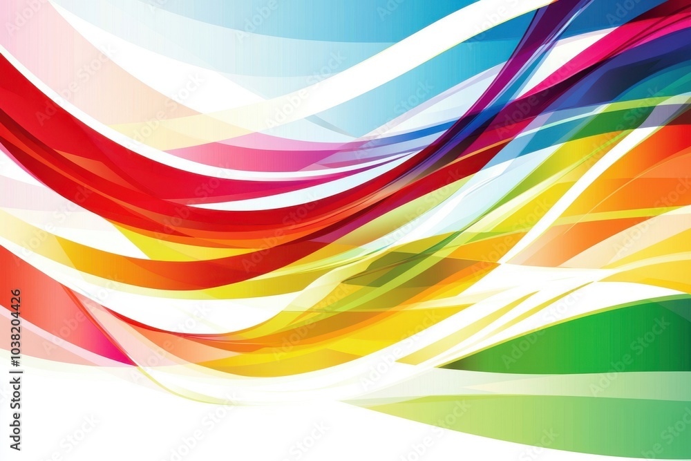 Fototapeta premium A vibrant abstract design featuring flowing colorful waves, ideal for backgrounds or creative projects.