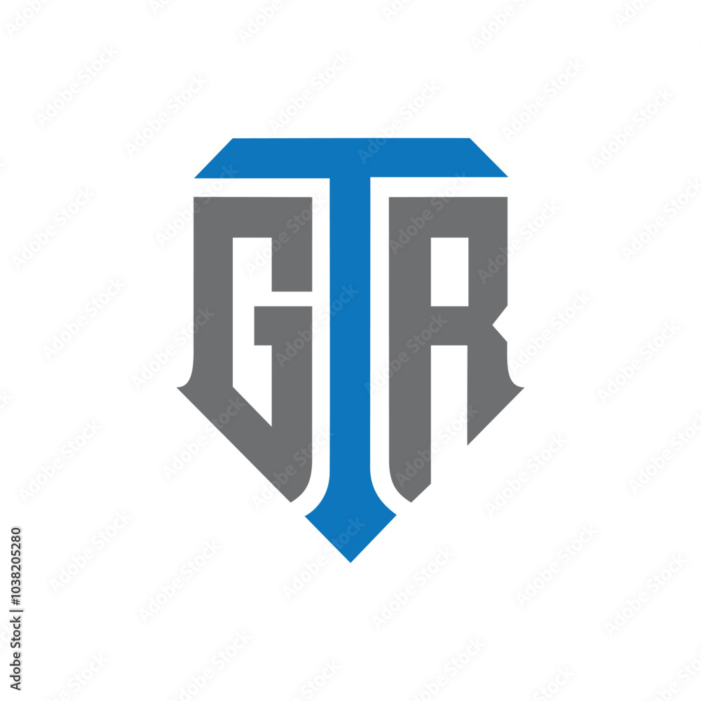 Fototapeta premium gtr logo design vector template, initial gtr letter logo design vector template, GTR Logo Letter Monogram Design