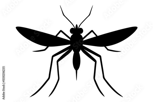 Mosquito Silhouette | isolated vector silhouette illustration on white background