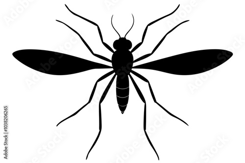 Mosquito Silhouette | isolated vector silhouette illustration on white background