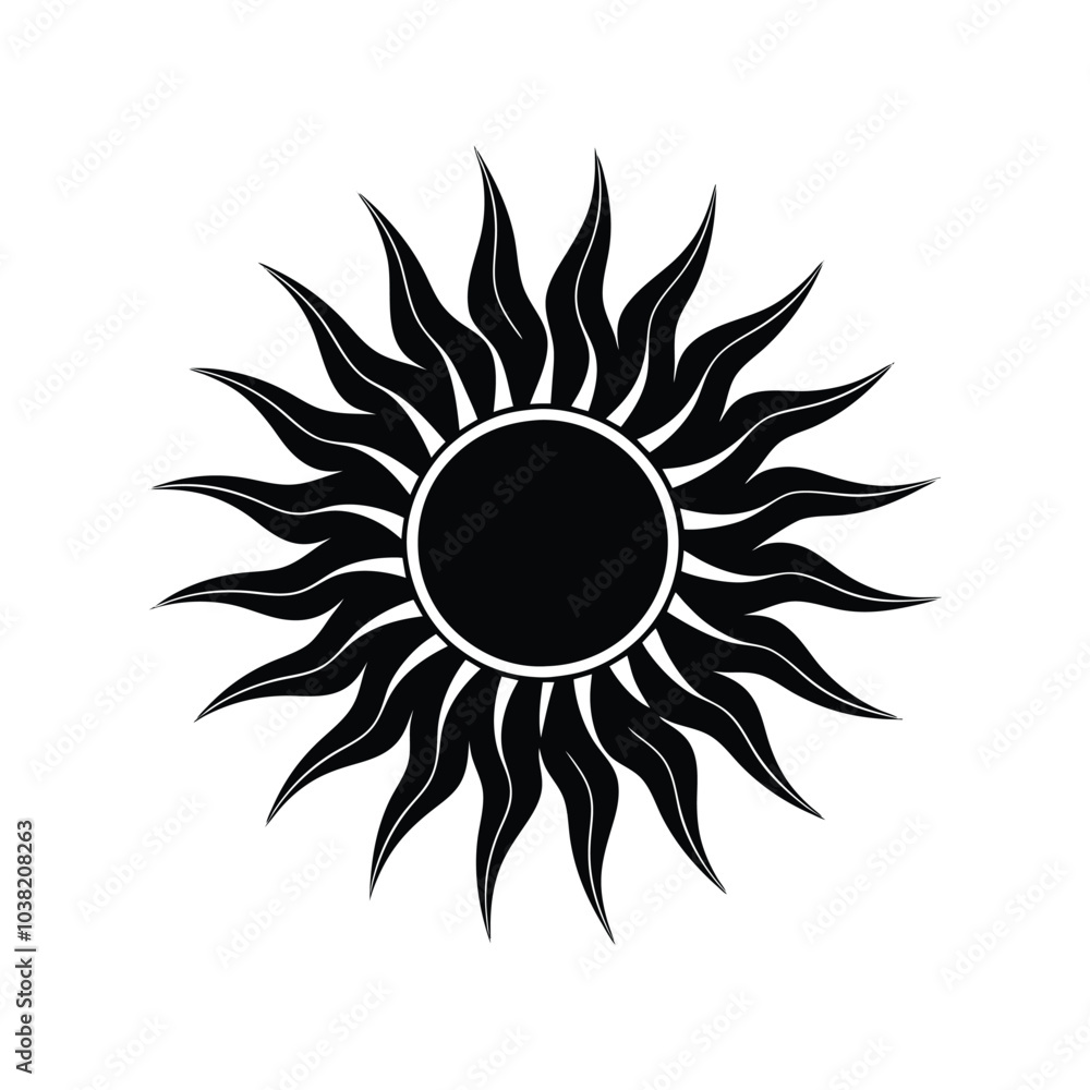 Silhouette of a sun vector icon Silhouette of a sun vector icon
