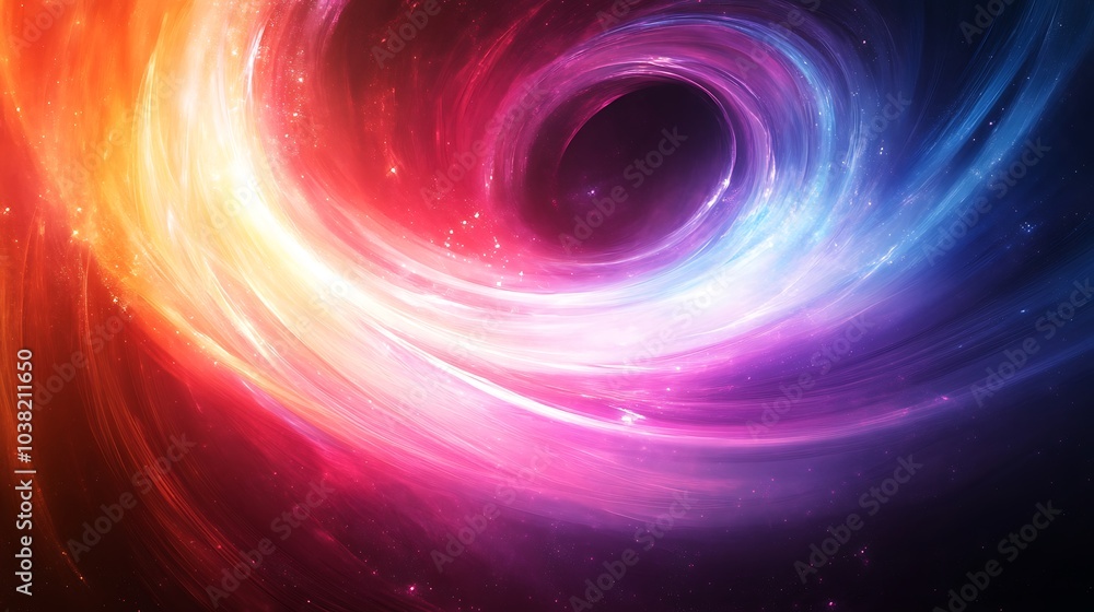 An abstract spiral of light connecting distant realms in the cosmos An abstract spiral of light connecting distant realms in the cosmos
