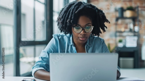 Professional African American Woman in Modern Office