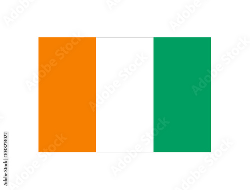 Flag of Cote d'Ivoire or Ivory Coast
