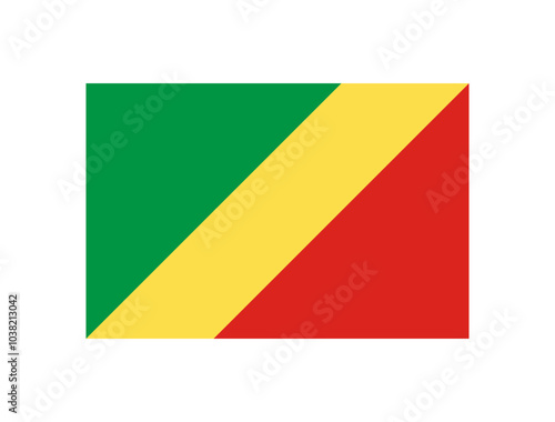 Flag of Republic of the Congo or Congo-Brazzaville
