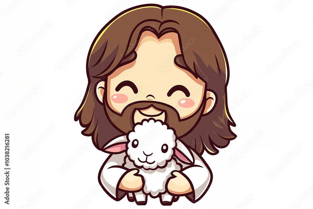 Jesus holding a baby sheep Jesus holding a baby sheep