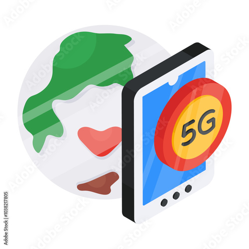 Trendy design icon of 5g network 

