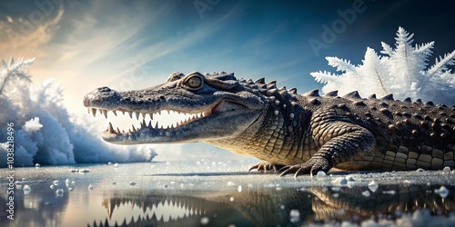 crocodile in the water