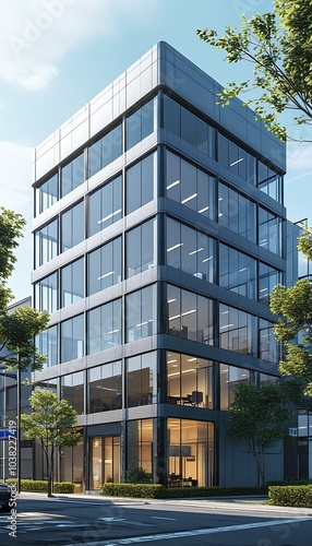 Office building exterior. This is AI generated, property release is not required.