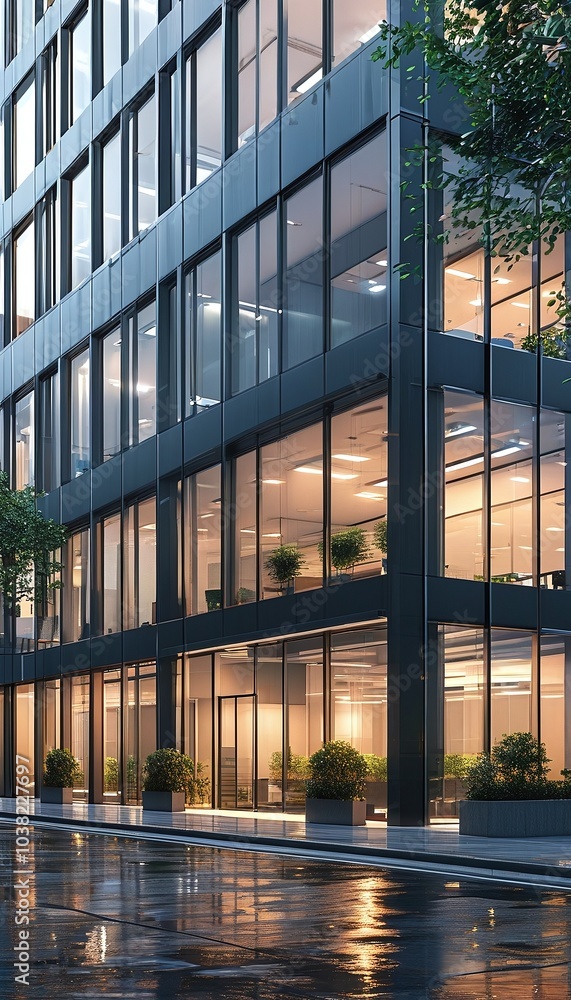 Fototapeta premium Office building exterior. This is AI generated, property release is not required.