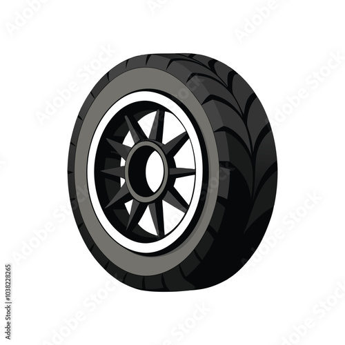 Tire with rim icon vector illustration