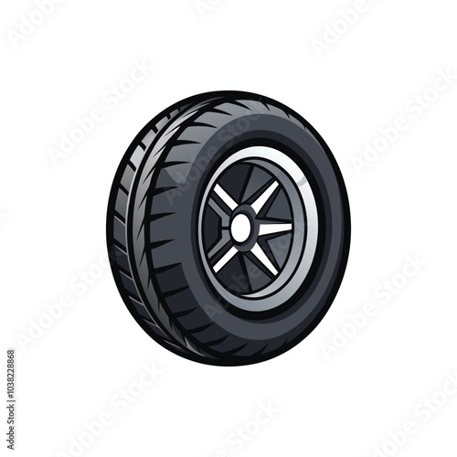Tire with rim icon vector illustration