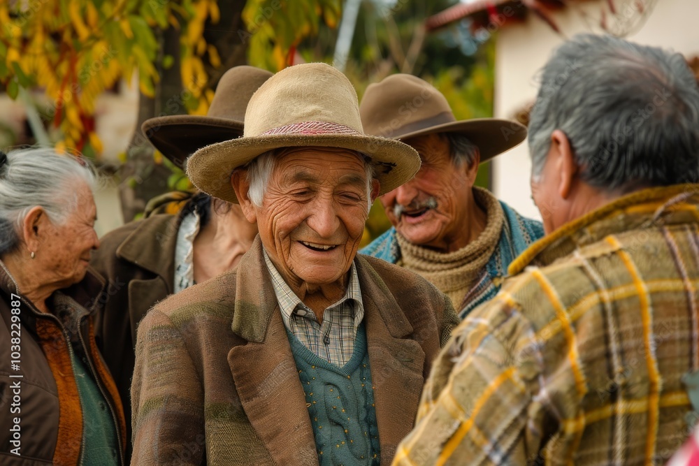 Portrait of a happy senior man in a straw hat smiling at the camera. Portrait of a happy senior man in a straw hat smiling at the camera.