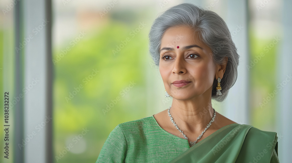 Elegant South Indian Woman in Corporate Setting Elegant South Indian Woman in Corporate Setting
