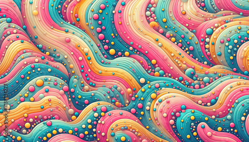 abstract wavy pattern with circles