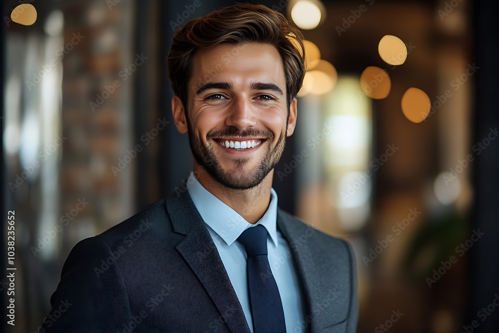 Confident Young Professional Smiling in Suit Confident Young Professional Smiling in Suit