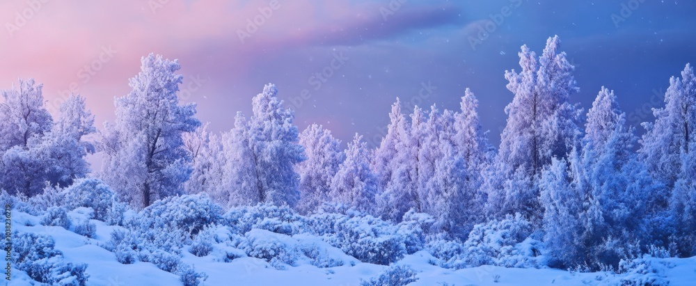 Fototapeta premium The Winter Forest at Dusk