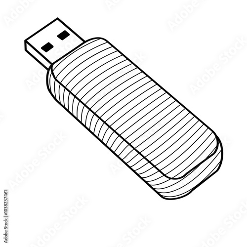 flash drive on white background