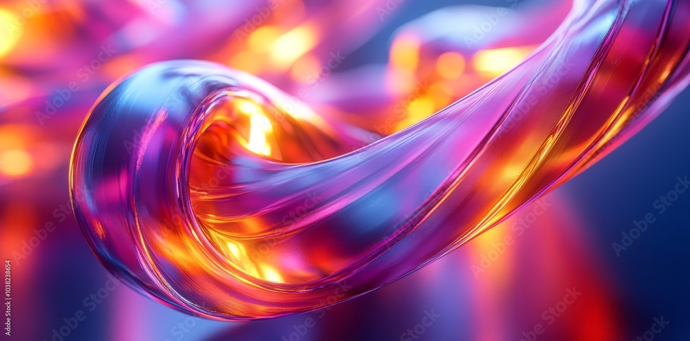 Abstract Swirling Form with Vibrant Pink and Orange Hues Abstract Swirling Form with Vibrant Pink and Orange Hues