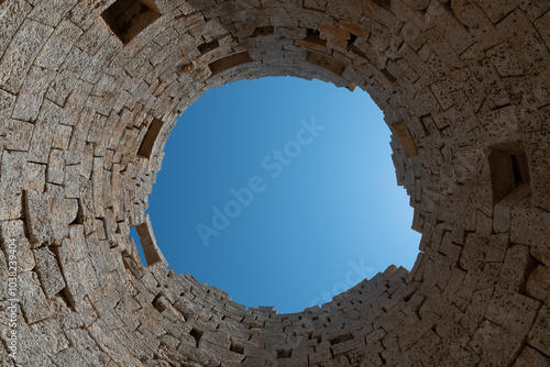 Drakano fortress tower in Ikaria island, Greece photo