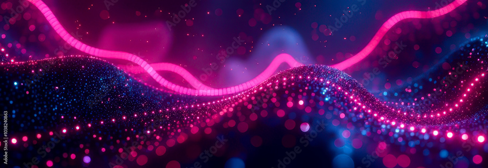 Neon Abstract Artwork Banner Background on Screen Neon Abstract Artwork Banner Background on Screen