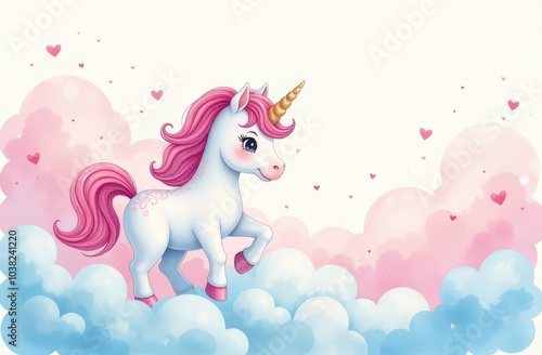 Unicorn Illustration - Children's Picture Background for the Screen