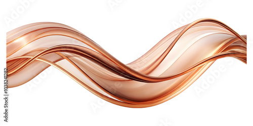 abstract rose gold wave curve lines designs on white background