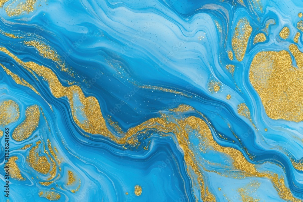 A vibrant abstract artwork featuring swirling blue and gold patterns, creating a dynamic and visually appealing composition. A vibrant abstract artwork featuring swirling blue and gold patterns, creating a dynamic and visually appealing composition.