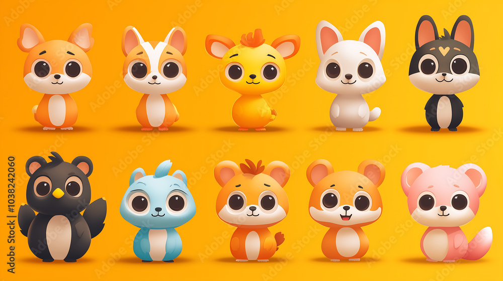 Obraz premium Playful Animal Characters