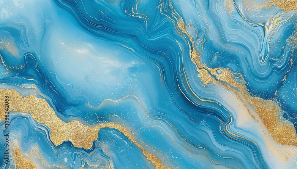 An abstract design featuring swirling blue hues and gold accents, evoking a sense of calm and creativity. An abstract design featuring swirling blue hues and gold accents, evoking a sense of calm and creativity.