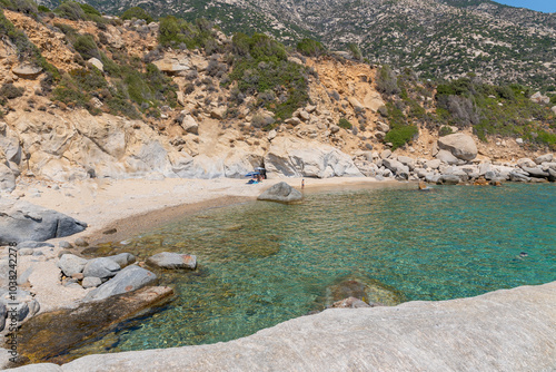 Obraz na płótnie Firodi beach near Magganitis village, Ikaria island, Greece w salonie