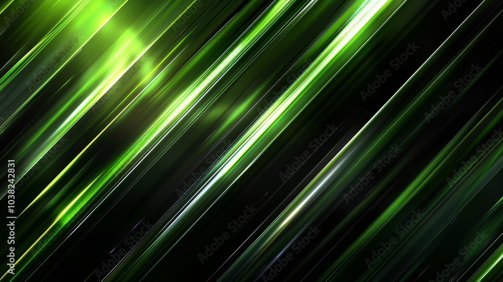 Dynamic green light streaks create an abstract background with a sense of motion and energy Dynamic green light streaks create an abstract background with a sense of motion and energy