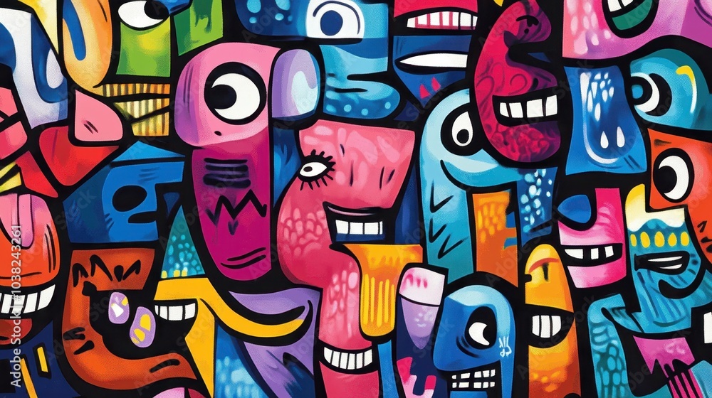 Obraz premium Graffiti art pattern wallpaper