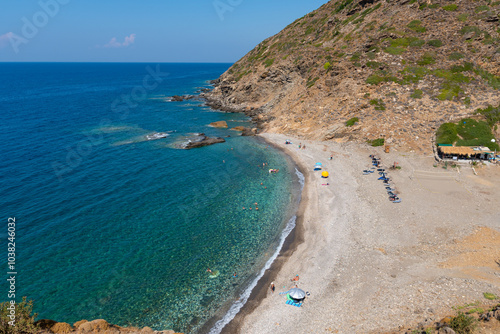 Obraz na płótnie Aris beach near Karavostamo village, Ikaria island, Greece w salonie