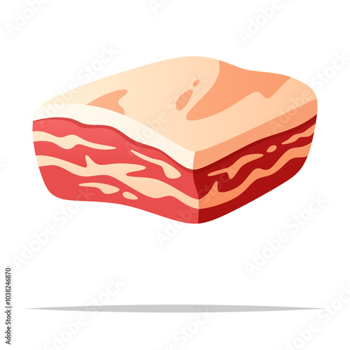 Pork belly vector isolated illustration