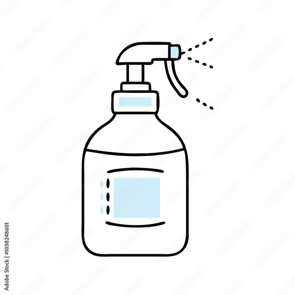 Spray bottle illustration used for cleaning and personal care,icon