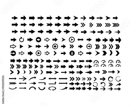 Arrows big black set icons . Arrow vector collection isolated on white background. Arrow. Cursor. Modern simple arrows. Vector illustration eps photo