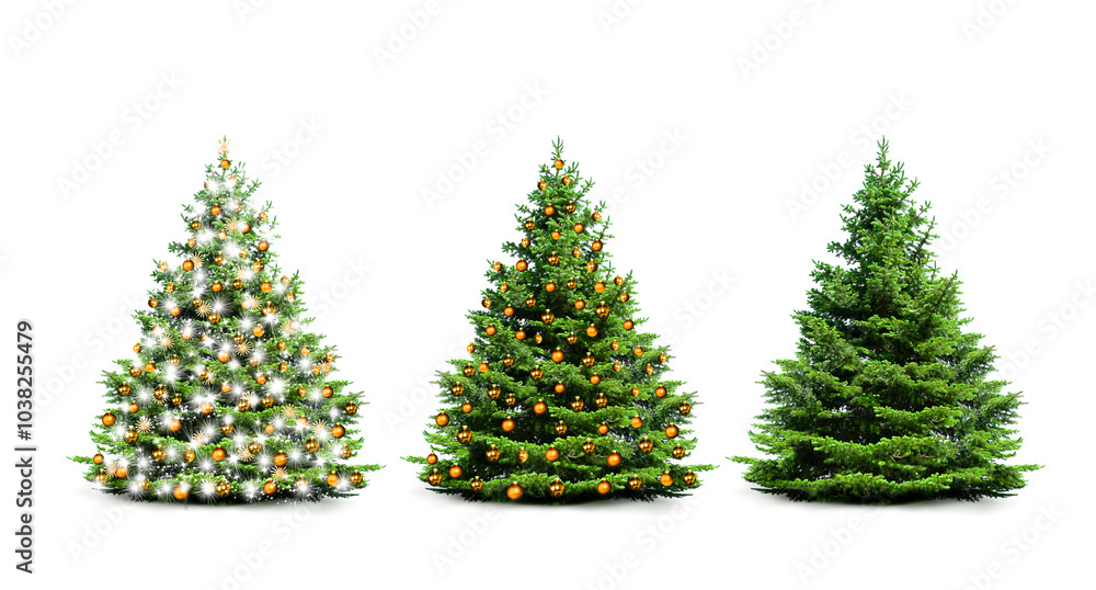 Fototapeta premium Fest Dekorierter Weihnachtsbaum mit Weihnachtskugeln
