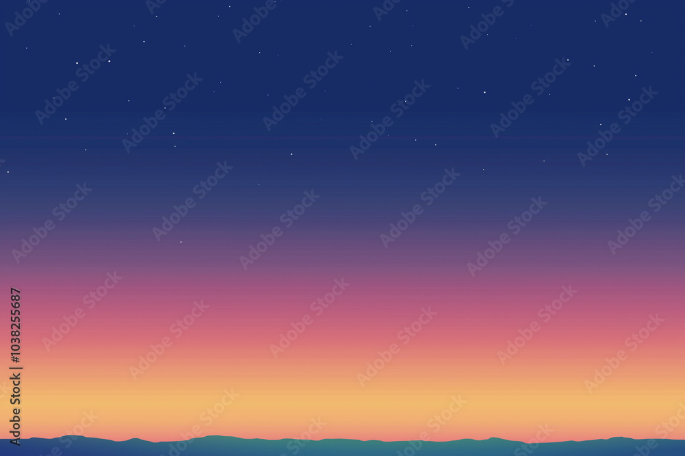 夕焼けと星空, 風景, グラデーション 夕焼けと星空, 風景, グラデーション