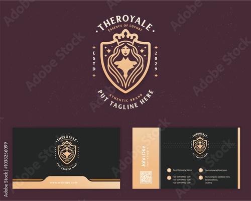 Royal elegant luxury queen goddess logo template for business