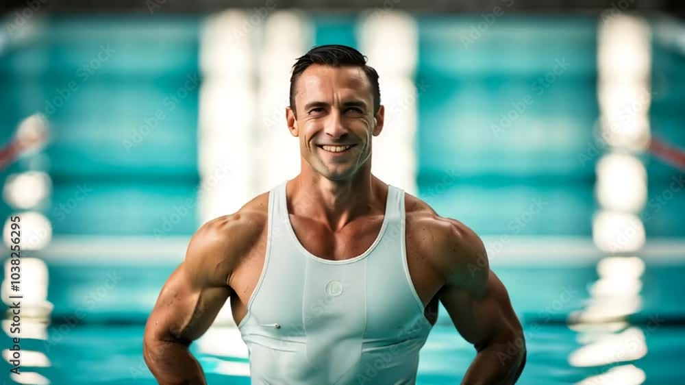 portrait smiling man coach in pool
portrait smiling man coach in pool