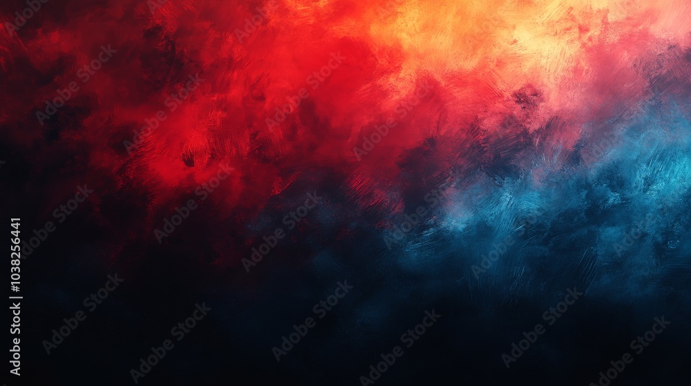 Abstract Painted Background with Red and Blue Hues