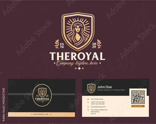 Royal elegant luxury queen goddess logo template for business