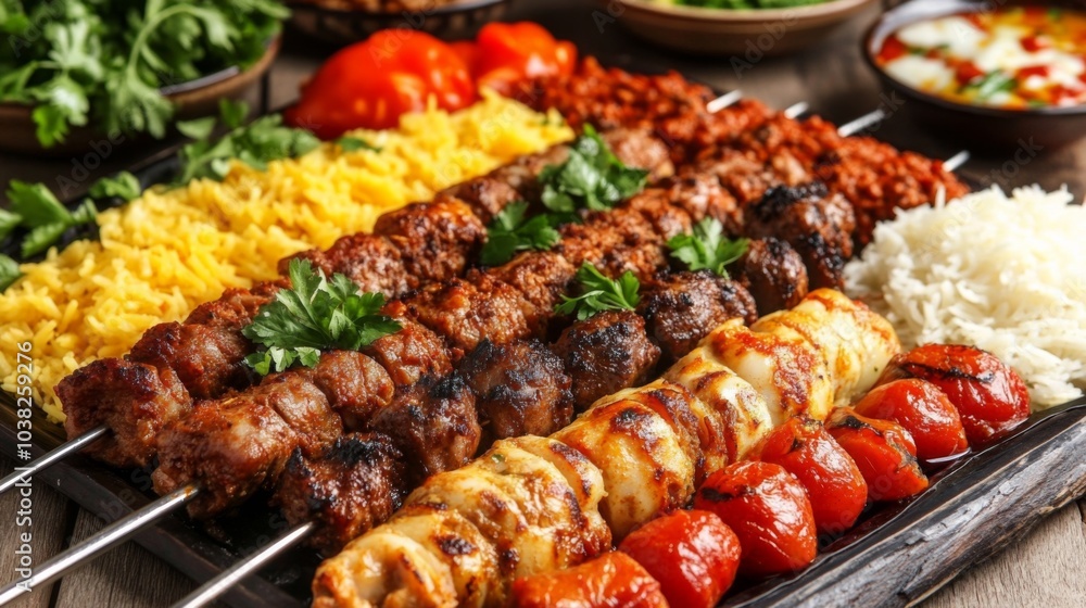 Vibrant Eastern Food Plating with Creative Arrangement Vibrant Eastern Food Plating with Creative Arrangement