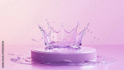 Water Crown on Pink Platform