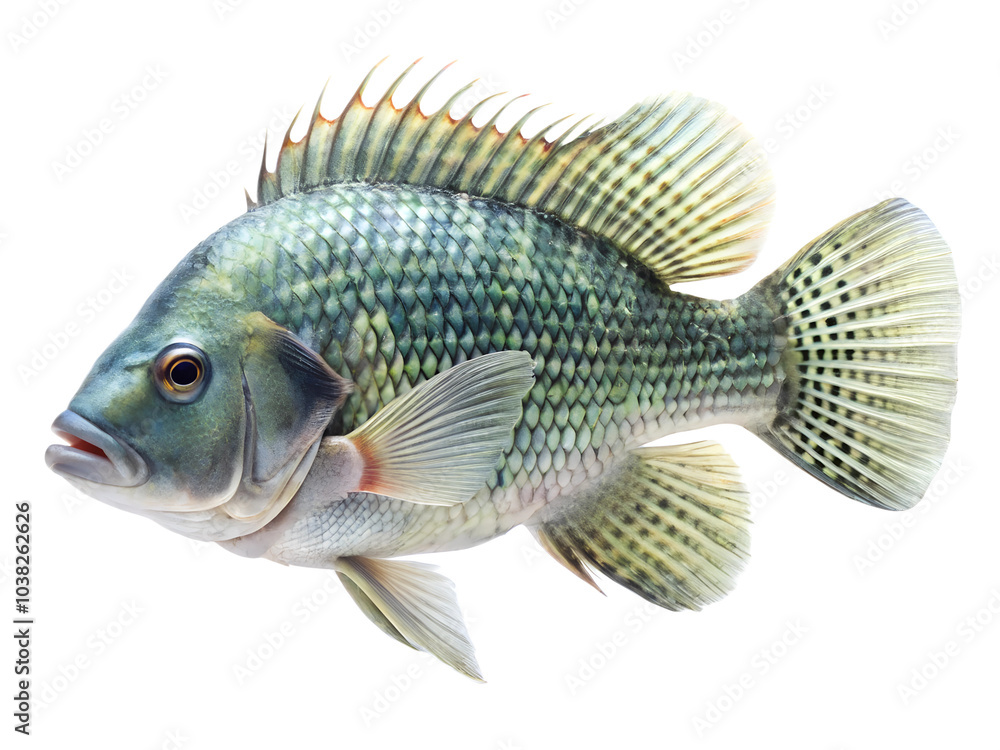Tilapia Fish swiming isolated on a transparent background Tilapia Fish swiming isolated on a transparent background